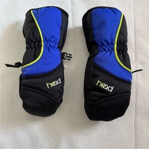 Heads Kids Mittens - Black and Blue